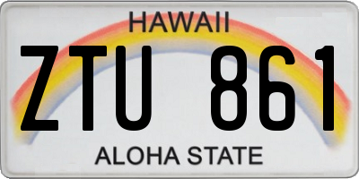 HI license plate ZTU861