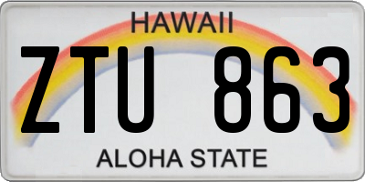 HI license plate ZTU863