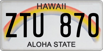 HI license plate ZTU870