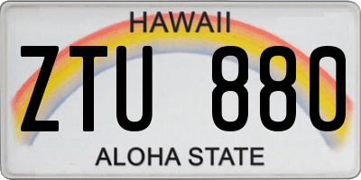 HI license plate ZTU880