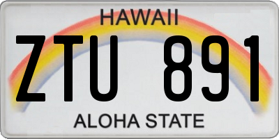 HI license plate ZTU891