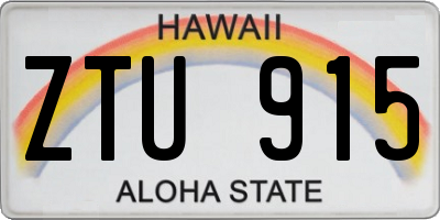 HI license plate ZTU915