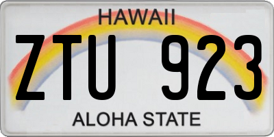 HI license plate ZTU923
