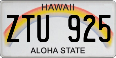 HI license plate ZTU925