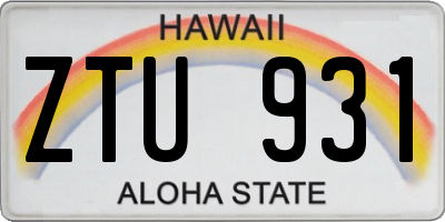 HI license plate ZTU931