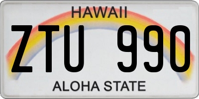 HI license plate ZTU990