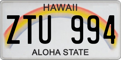 HI license plate ZTU994