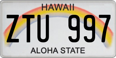 HI license plate ZTU997