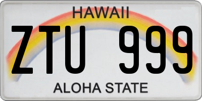 HI license plate ZTU999