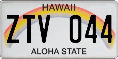HI license plate ZTV044