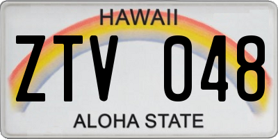 HI license plate ZTV048