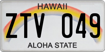 HI license plate ZTV049