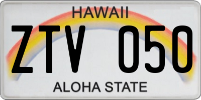 HI license plate ZTV050