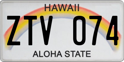 HI license plate ZTV074