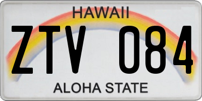 HI license plate ZTV084