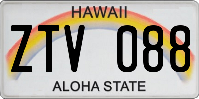 HI license plate ZTV088