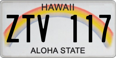HI license plate ZTV117