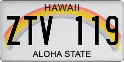 HI license plate ZTV119