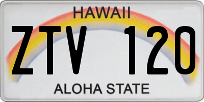 HI license plate ZTV120