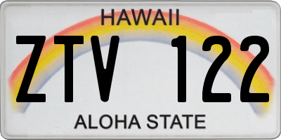 HI license plate ZTV122