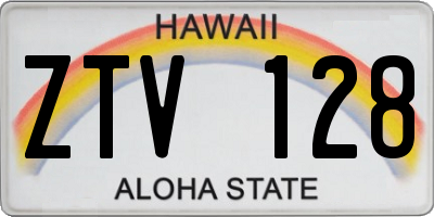 HI license plate ZTV128