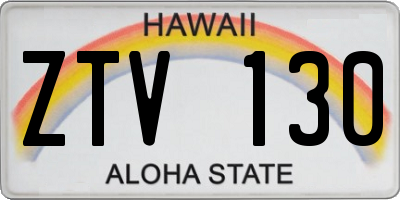 HI license plate ZTV130