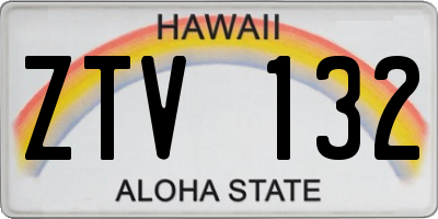 HI license plate ZTV132