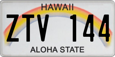 HI license plate ZTV144