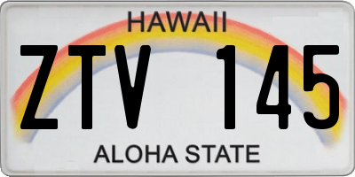 HI license plate ZTV145
