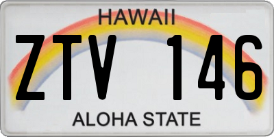 HI license plate ZTV146