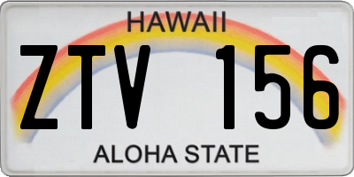 HI license plate ZTV156
