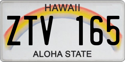 HI license plate ZTV165