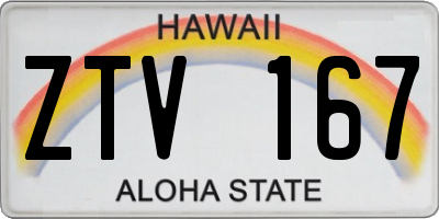 HI license plate ZTV167