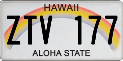 HI license plate ZTV177