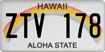 HI license plate ZTV178