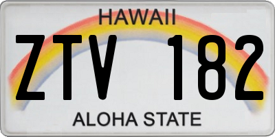 HI license plate ZTV182