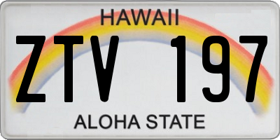 HI license plate ZTV197