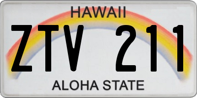 HI license plate ZTV211