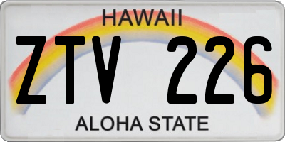 HI license plate ZTV226