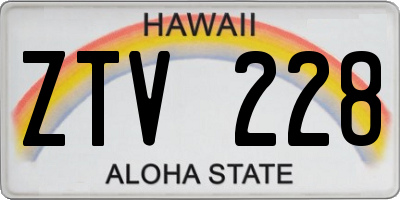 HI license plate ZTV228