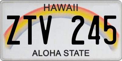 HI license plate ZTV245