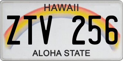 HI license plate ZTV256