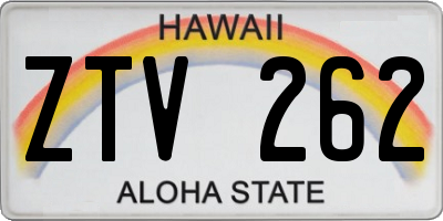 HI license plate ZTV262