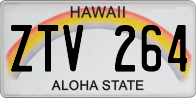HI license plate ZTV264