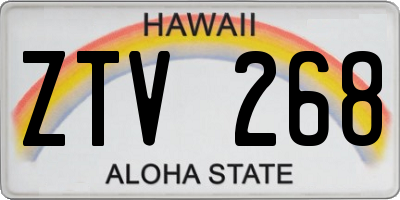 HI license plate ZTV268