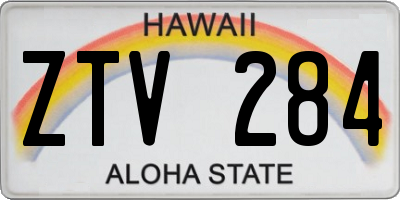 HI license plate ZTV284