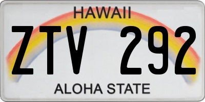 HI license plate ZTV292