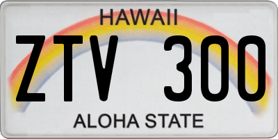 HI license plate ZTV300