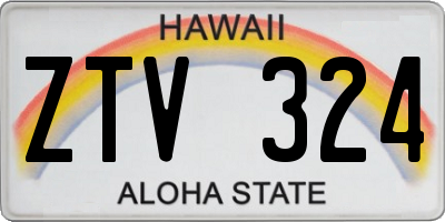 HI license plate ZTV324