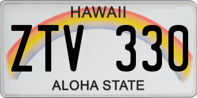 HI license plate ZTV330